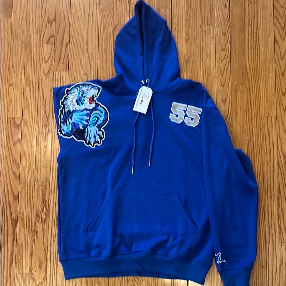 Doñé Royalty Brand. - Blue Tiger Embroidered Hoodie